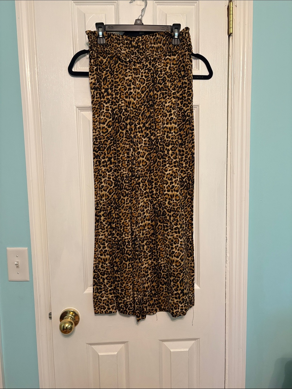 Jessica Simpson Leopard Print Wide Leg Pants - Brown & Black